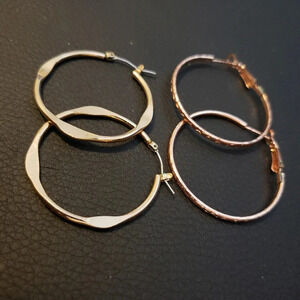 *EARRINGS, hoops, lot  of 2